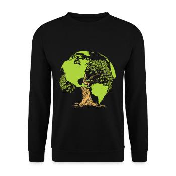 Earth Day environmental protection - Unisex Sweatshirt - black - Front - Alina (178cm) & Michal (187cm)