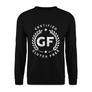 Glutenfrei - Unisex Pullover - Schwarz - Vorne - Alina (178cm) & Michal (187cm)