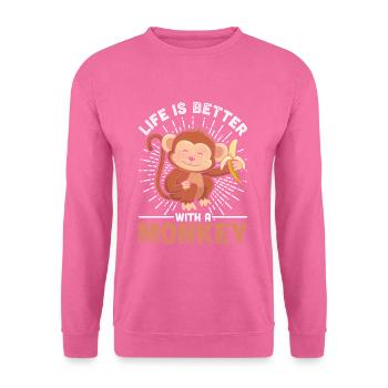 Affe - Unisex Pullover - Pink - Vorne