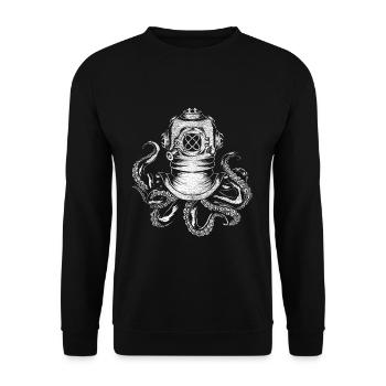 Octopus - Unisex Sweatshirt - black - Front - Alina (178cm) & Michal (187cm)