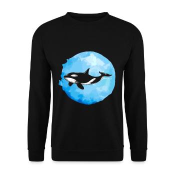 Poissons orques d'épaulards - Sweat-shirt Unisexe - noir - Devant - Alina (178cm) & Michal (187cm)
