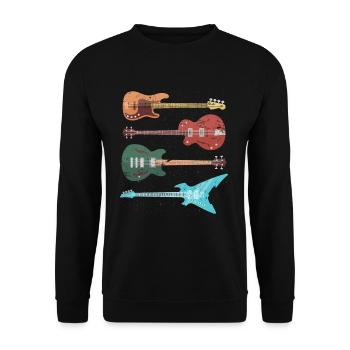 Musique rock guitare basse - Sweat-shirt Unisexe - noir - Devant - Alina (178cm) & Michal (187cm)