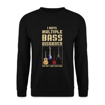 Musicien de musique rock guitare basse - Sweat-shirt Unisexe - noir - Devant - Alina (178cm) & Michal (187cm)