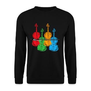 cello - Unisex Sweatshirt - black - Front - Alina (178cm) & Michal (187cm)