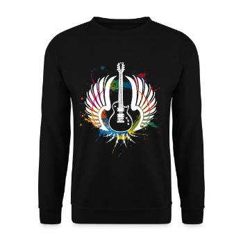 Guitare guitariste musique - Sweat-shirt Unisexe - noir - Devant - Alina (178cm) & Michal (187cm)