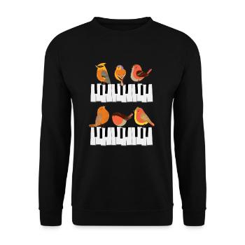 Klavier Instrument - Unisex Pullover - Schwarz - Vorne - Alina (178cm) & Michal (187cm)