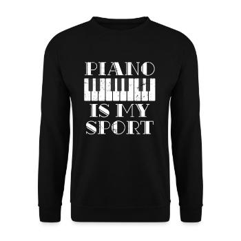 piano - Unisex Sweatshirt - black - Front - Alina (178cm) & Michal (187cm)