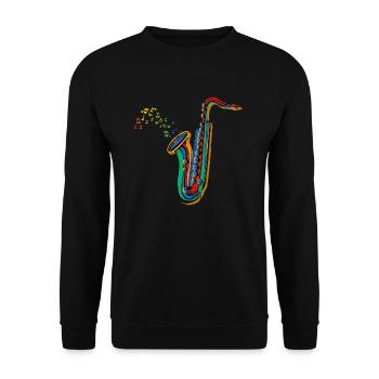 Musique jazz saxophone - Sweat-shirt Unisexe - noir - Devant - Alina (178cm) & Michal (187cm)