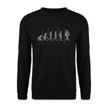 Evolution du saxophone - Sweat-shirt Unisexe - noir - Devant - Alina (178cm) & Michal (187cm)