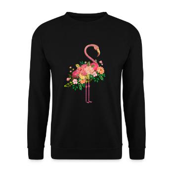 Flamingo bird - Unisex Sweatshirt - black - Front - Alina (178cm) & Michal (187cm)