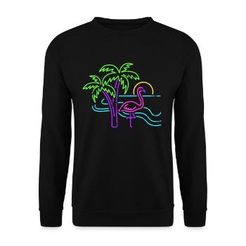 Flamingo animals - Unisex Sweatshirt - black - Front - Alina (178cm) & Michal (187cm)