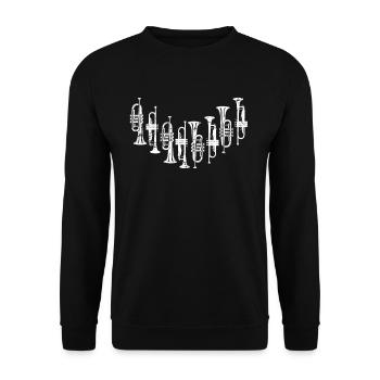 Trompette trompette - Sweat-shirt Unisexe - noir - Devant - Alina (178cm) & Michal (187cm)