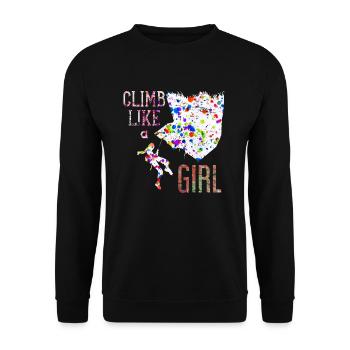 Climbing girl gift - Unisex Sweatshirt - black - Front - Alina (178cm) & Michal (187cm)
