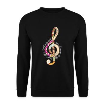 Clef Classical music - Unisex Sweatshirt - black - Front - Alina (178cm) & Michal (187cm)