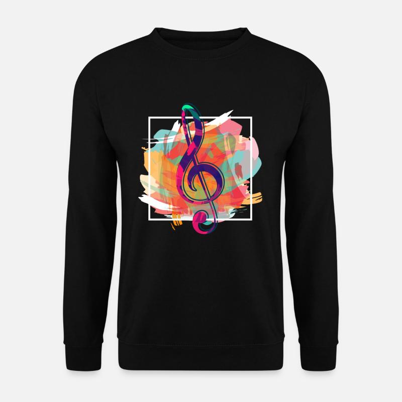 Notenschlüssel Komponist Musiker - Unisex Pullover - Schwarz