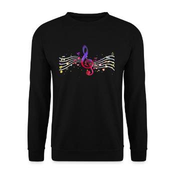 Notenschlüssel Orchester - Unisex Pullover - Schwarz - Vorne - Alina (178cm) & Michal (187cm)