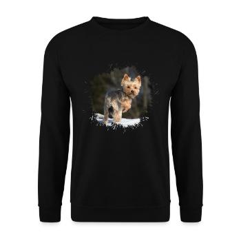 Yorkshire Terrier - Unisex Sweatshirt - black - Front - Alina (178cm) & Michal (187cm)