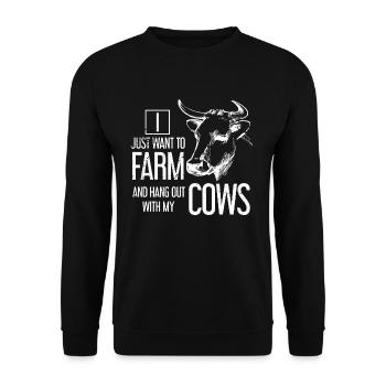 Vache - Sweat-shirt Unisexe - noir - Devant - Alina (178cm) & Michal (187cm)