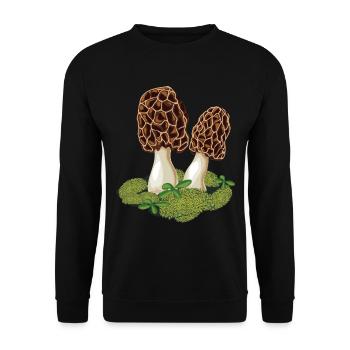Morel le champignon préféré des cueilleurs de champignons - Sweat-shirt Unisexe - noir - Devant - Alina (178cm) & Michal (187cm)