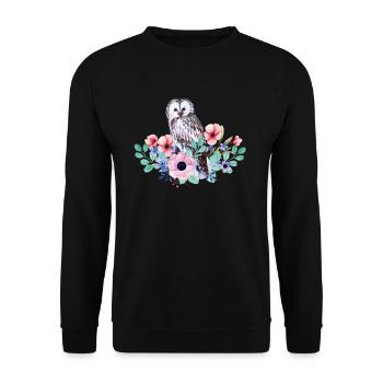 Oiseau hibou - Sweat-shirt Unisexe - noir - Devant - Alina (178cm) & Michal (187cm)