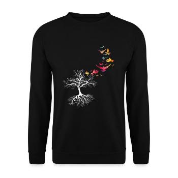 Oiseau volant nature - Sweat-shirt Unisexe - noir - Devant - Alina (178cm) & Michal (187cm)