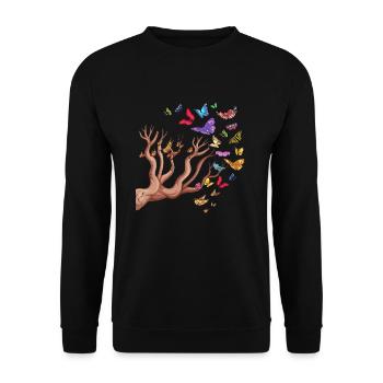 Beauté des insectes papillons - Sweat-shirt Unisexe - noir - Devant - Alina (178cm) & Michal (187cm)