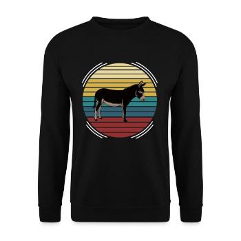 Retro donkey horse - Unisex Sweatshirt - black - Front - Alina (178cm) & Michal (187cm)