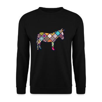 Animal de ferme âne - Sweat-shirt Unisexe - noir - Devant - Alina (178cm) & Michal (187cm)