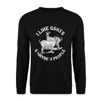 Chèvre berziege - Sweat-shirt Unisexe - noir - Devant - Alina (178cm) & Michal (187cm)