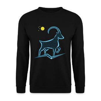 Mountain goat animal - Unisex Sweatshirt - black - Front - Alina (178cm) & Michal (187cm)
