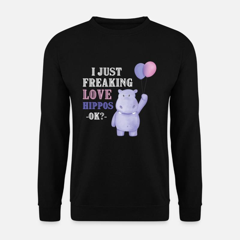 Hippo Hippo Idée cadeau - Sweat-shirt Unisexe - noir