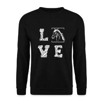 Cheval - Sweat-shirt Unisexe - noir - Devant - Alina (178cm) & Michal (187cm)