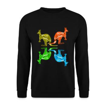 Cadeau de kangourou - Sweat-shirt Unisexe - noir - Devant - Alina (178cm) & Michal (187cm)