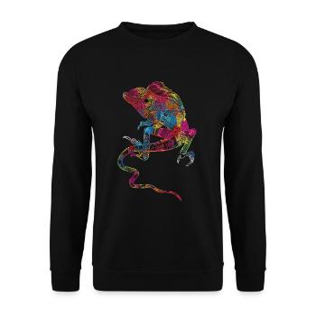 Iguane Asie - Sweat-shirt Unisexe - noir - Devant - Alina (178cm) & Michal (187cm)