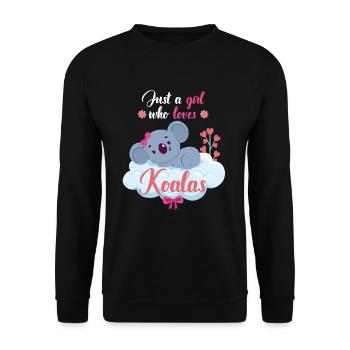Koala Mädchen Tiere - Unisex Pullover - Schwarz - Vorne - Alina (178cm) & Michal (187cm)