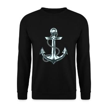Anchor sailing boat - Unisex Sweatshirt - black - Front - Alina (178cm) & Michal (187cm)