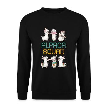 Llama alpaca - Unisex Sweatshirt - black - Front - Alina (178cm) & Michal (187cm)