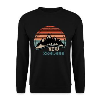 Retro Neuseeland - Unisex Pullover - Schwarz - Vorne - Alina (178cm) & Michal (187cm)
