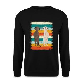 Retro meerkat - Unisex Sweatshirt - black - Front - Alina (178cm) & Michal (187cm)
