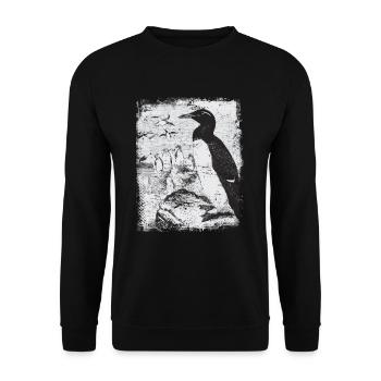 Pinguin Antarktis - Unisex Pullover - Schwarz - Vorne - Alina (178cm) & Michal (187cm)