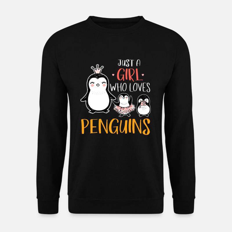 Pinguin Mädchen - Unisex Pullover - Schwarz