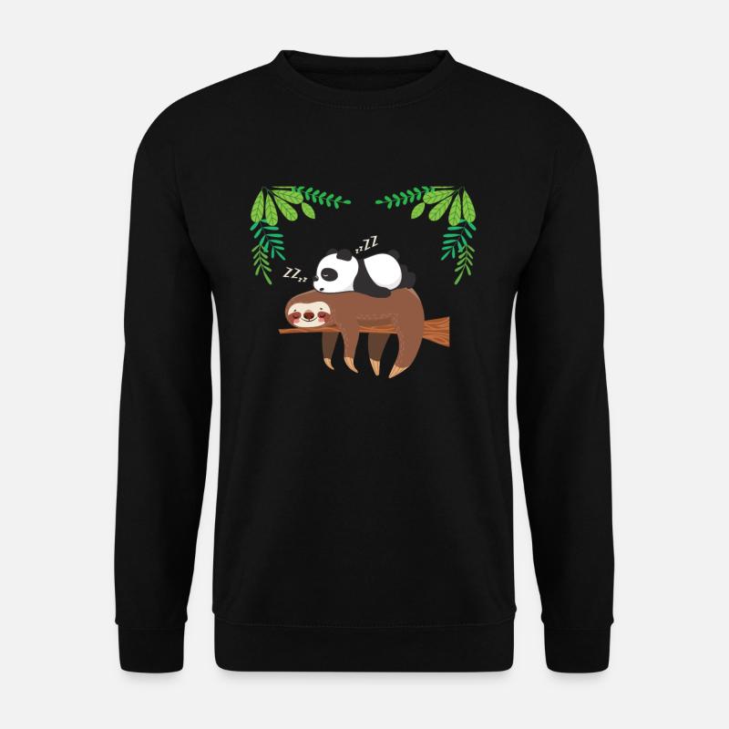 Faultier Panda Langschläfer - Unisex Pullover - Schwarz