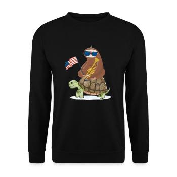 la paresse - Sweat-shirt Unisexe - noir - Devant - Alina (178cm) & Michal (187cm)