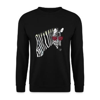 Zebra - Unisex Pullover - Schwarz - Vorne - Alina (178cm) & Michal (187cm)