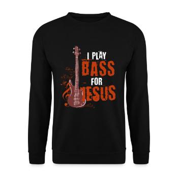 Bass guitar Jesus - Unisex Sweatshirt - black - Front - Alina (178cm) & Michal (187cm)