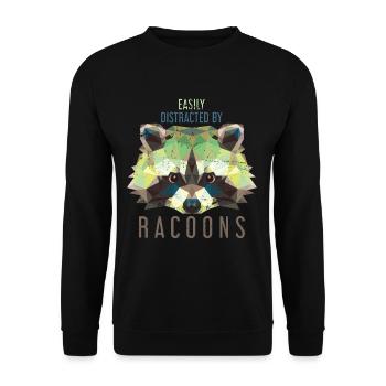 Raccoon animal - Unisex Sweatshirt - black - Front - Alina (178cm) & Michal (187cm)