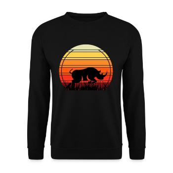 Zoo de rhinocéros rétro - Sweat-shirt Unisexe - noir - Devant - Alina (178cm) & Michal (187cm)
