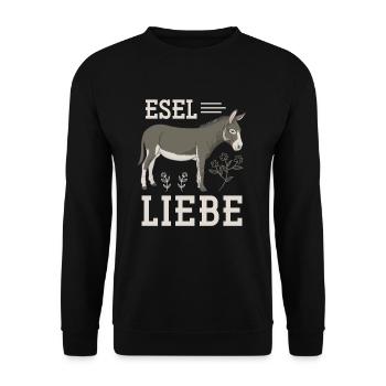 Esel Pferd Landei - Unisex Pullover - Schwarz - Vorne - Alina (178cm) & Michal (187cm)