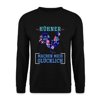 Huhn Ei - Unisex Pullover - Schwarz - Vorne - Alina (178cm) & Michal (187cm)