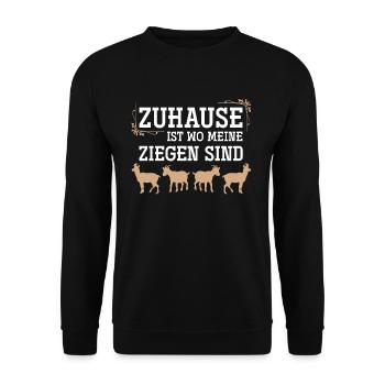 Ziege - Unisex Pullover - Schwarz - Vorne - Alina (178cm) & Michal (187cm)